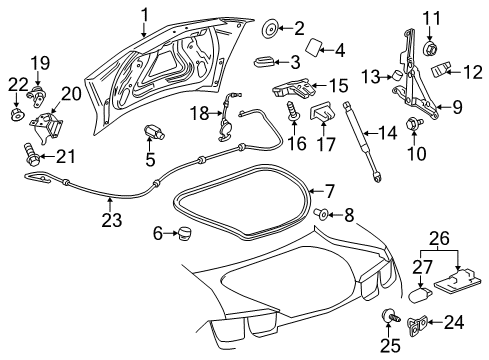 2013 Chevy Camaro Trunk Lid Diagram 1 - Thumbnail