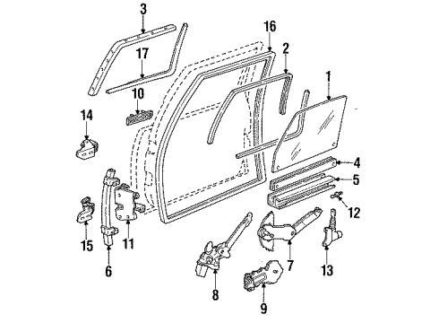 1996 Chevy Lumina APV Rod Assembly, Front Side Door Locking Diagram for 10248789