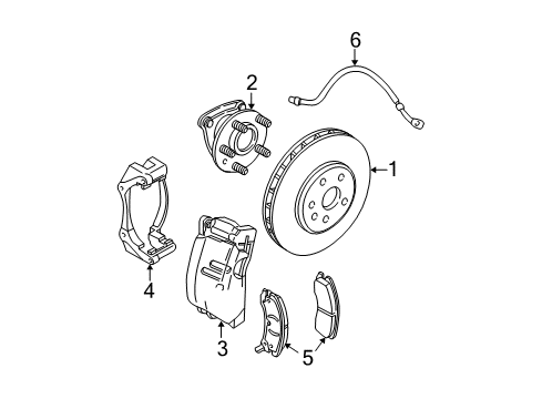 2007 Cadillac CTS Brake Components, Brakes Diagram 1 - Thumbnail