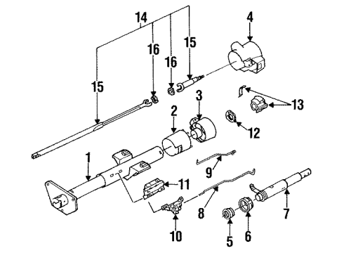 1991 Buick Commercial Chassis Steering Column Assembly Diagram