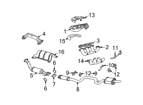 2002 Buick Regal 3Way Catalytic Convertor Assembly (W/ Exhaust Manifold P Diagram for 10343187