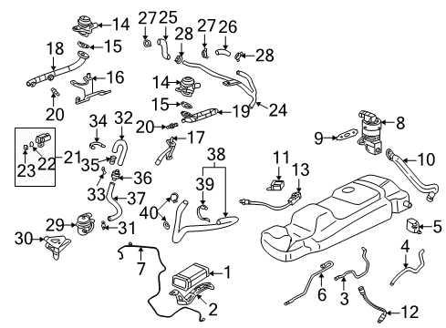 2002 Buick Rendezvous Hose, Secondary Air Injection Check Valve Diagram for 24507743