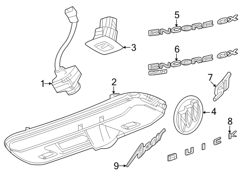 2024 Buick Encore GX Exterior Trim - Lift Gate Diagram