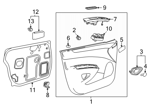 2013 Chevy Spark Trim Assembly, Front Side Door *Pewter R Diagram for 95299121