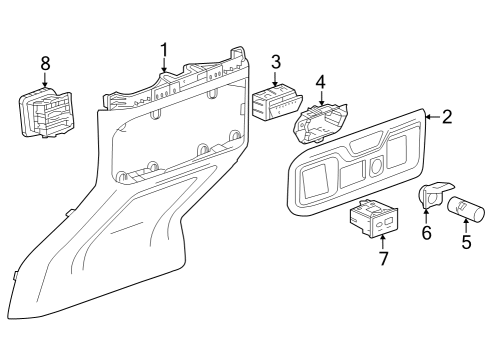 2022 GMC Sierra 1500 Center Console Diagram 8 - Thumbnail