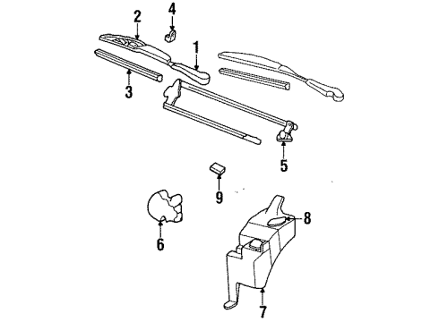 1996 Oldsmobile 98 Wiper & Washer Components Diagram