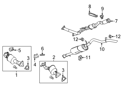 2021 Chevy Colorado Bracket Assembly, Exhaust Front Diagram for 23214835