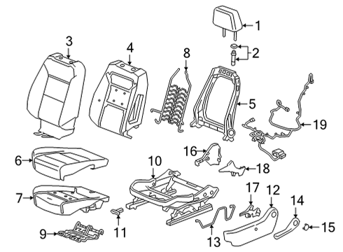 2023 GMC Sierra 2500 HD Driver Seat Components Diagram 2 - Thumbnail