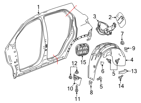 2018 Buick Envision Quarter Panel & Components Diagram