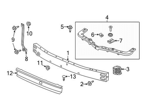 2024 GMC Terrain Bumper & Components - Front Diagram