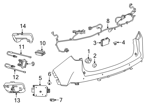 2020 Cadillac XT4 Sensor Assembly, Rear Clsr Hands Free Lwr Diagram for 84124769