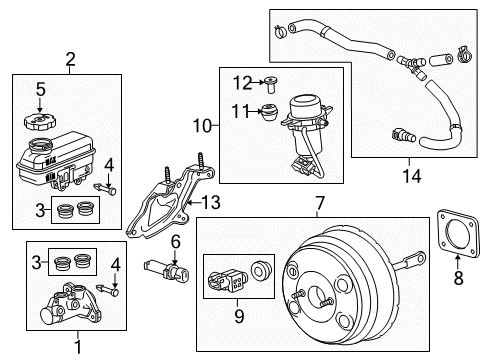 2015 Chevy Captiva Sport Hose,Power Brake Booster Vacuum Diagram for 22834621