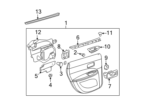 2008 Buick LaCrosse Handle Assembly, Rear Side Door Inside (Rh) *Cocoa Diagram for 15905275