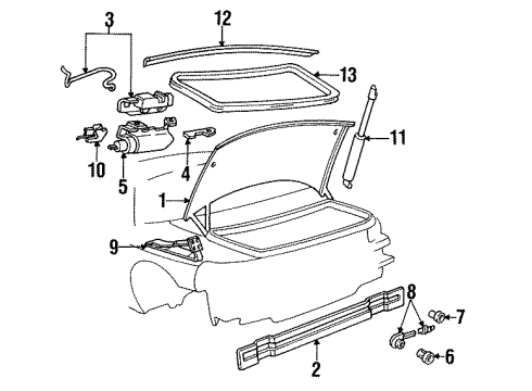 1988 Buick Reatta WEATHERSTRIP, Rear Compartment Lid Diagram for 20588164