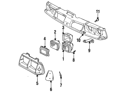 1986 Oldsmobile Delta 88 Headlamps Diagram