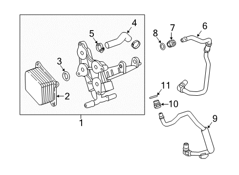 2019 Cadillac CTS Adapter Assembly, Eng Oil Clr Diagram for 12699659