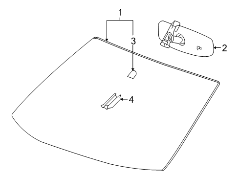 2011 GMC Terrain Windshield Glass Diagram