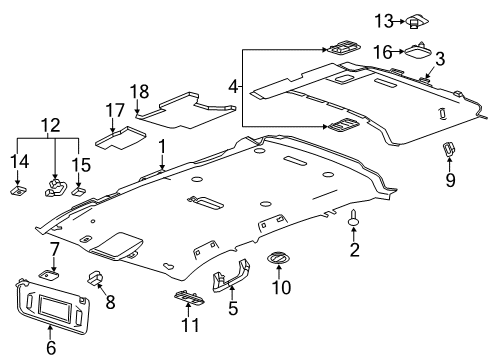 2019 Chevy Suburban Bezel Assembly, Rear Seat Belt Opening *Shale Diagram for 22882605