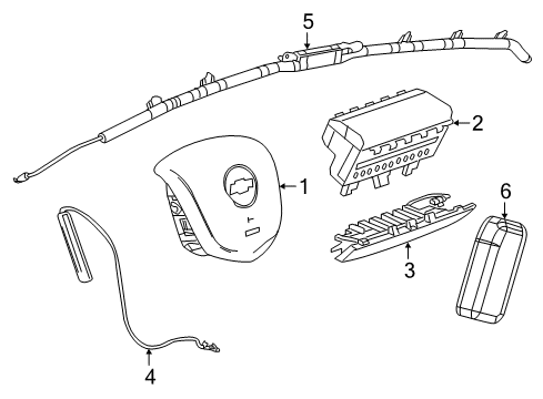 2016 Chevy Spark Airbag Assembly, Rear Seat Bolster Diagram for 42429086