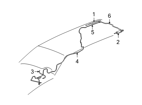 2005 Cadillac SRX Module Assembly, Radio Antenna Diagram for 25757631