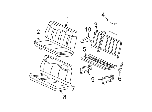 2015 Chevy Express 3500 Rear Seat Components Diagram 1 - Thumbnail