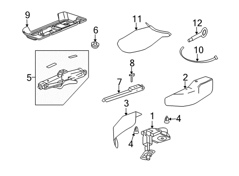 2007 Cadillac SRX Spare Tire Carrier Diagram