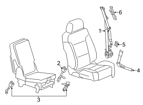 2020 GMC Yukon Front Seat Belts Diagram