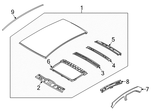 2009 Chevy Aveo5 Frame,Sun Roof Diagram for 96533474