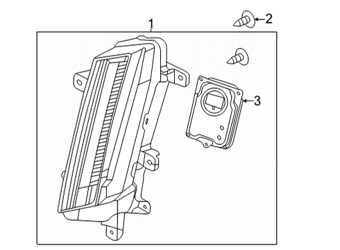 2020 Cadillac CT5 Daytime Running Lamp Components Diagram