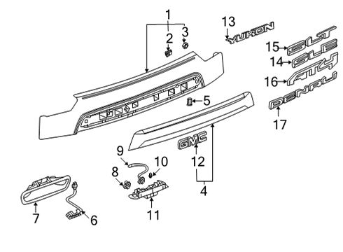 2022 GMC Yukon XL Lift Gate Diagram