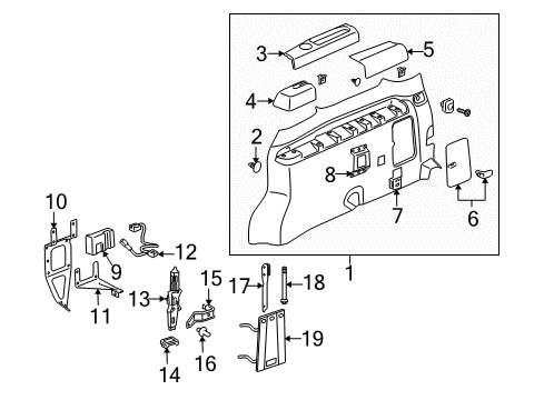 2008 Chevy Uplander Cover Assembly, Jack Stowage *Gray M Diagram for 15108227