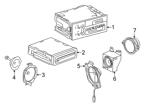 2002 Chevy Tahoe Speaker Assembly, Radio Front Side Door Center Diagram for 15204328