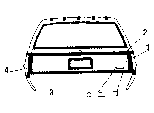 1987 Oldsmobile Cutlass Cruiser Emblem Asm,End Gate Diagram for 557883