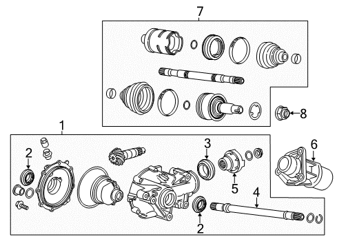 2016 Cadillac ATS Carrier & Front Axles Diagram 1 - Thumbnail