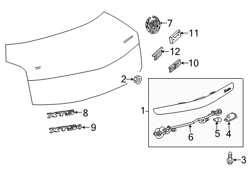 2017 Cadillac XTS Exterior Trim - Trunk Lid Diagram