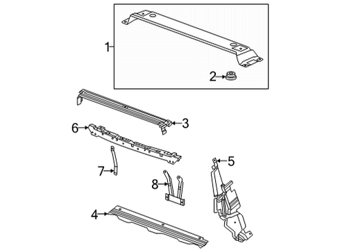 2022 GMC Hummer EV Pickup Radiator Support Diagram