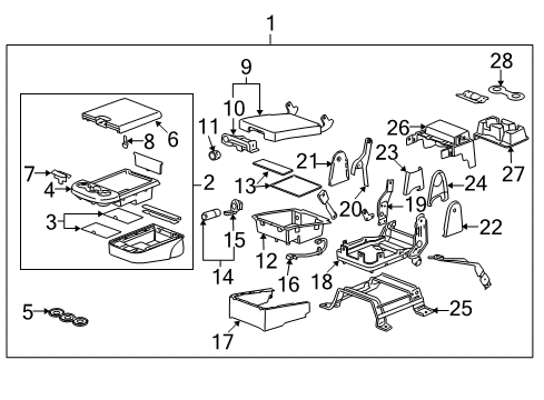 2013 Chevy Suburban 1500 Front Seat Components Diagram 5 - Thumbnail