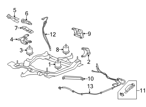 2008 Buick Enclave Strut, Engine Mount Diagram for 15942412