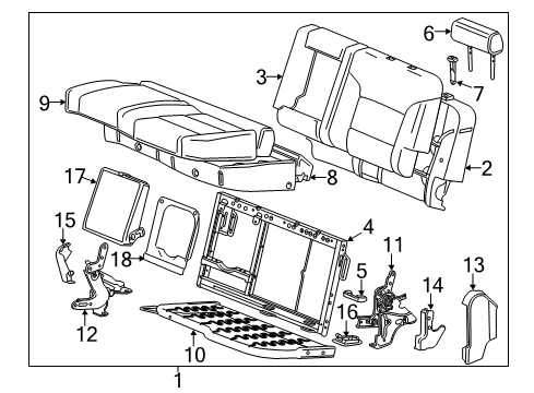 2017 Chevy Silverado 1500 Rear Seat Components Diagram 2 - Thumbnail