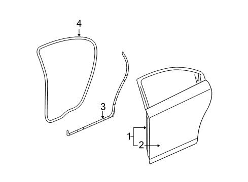 2008 Saturn Aura Rear Door, Body Diagram 1 - Thumbnail