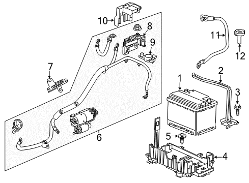 2020 Chevy Sonic Cover Assembly, Battery Positive Cable Junction Block Diagram for 96954325