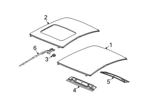 2006 Saturn Ion Frame Asm,Windshield Inner Upper Diagram for 22712750