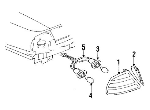 1998 Oldsmobile LSS Tail Lamps Diagram