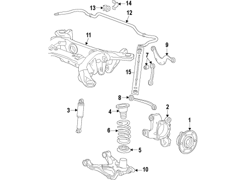 2008 GMC Acadia Rear Suspension, Control Arm Diagram 5 - Thumbnail