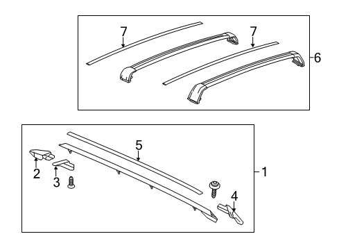 2012 Cadillac CTS Cover, Luggage Carrier Side Rail Bracket Diagram for 25998830