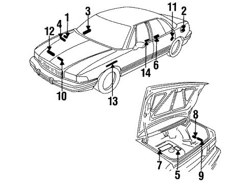 1997 Buick LeSabre Information Labels Diagram