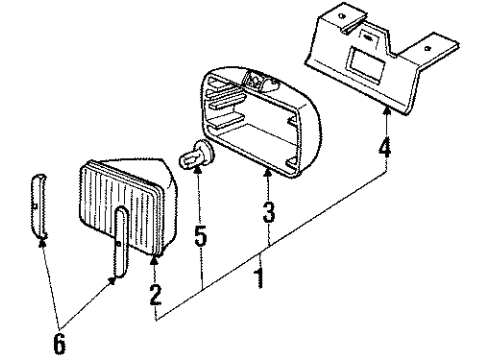 1985 Pontiac Firebird Bracket,Front Fog Lamp Diagram for 10031377