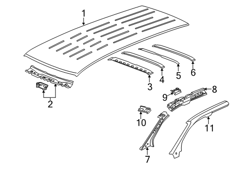 2015 Buick Enclave Panel, Roof Diagram for 23455615