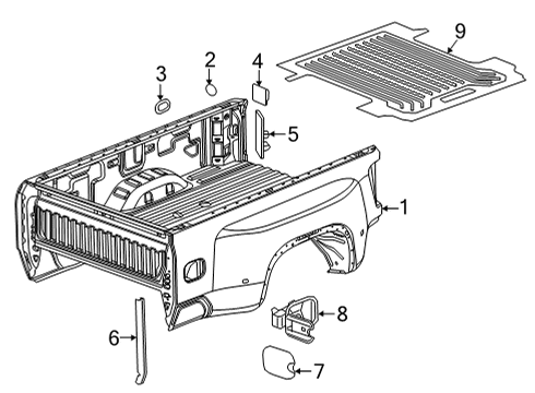 2021 GMC Sierra 3500 HD Pick Up Box Diagram