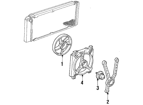 1990 Buick Electra Cooling System, Radiator, Water Pump, Cooling Fan Diagram 1 - Thumbnail